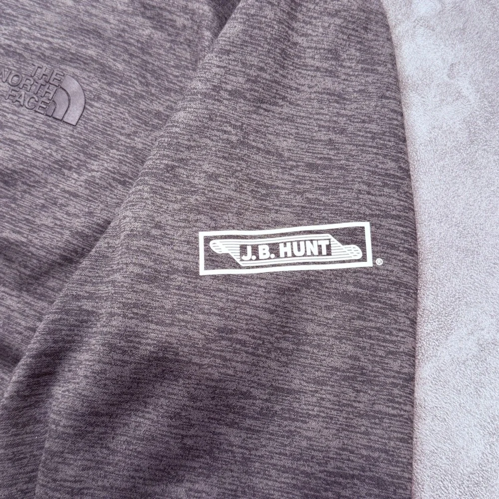 The North Face 1/4 Zip Pullover Mens XXL Gray Heather J.B. Hunt Logo Pockets